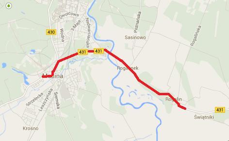 19. DROGA WOJEWÓDZKA NR 431 OD KM 18+800 DO KM 20+800 ORAZ OD KM 20+800 DO KM 28+100 19.1. Część opisowa 19.1.1. Opis obszaru objętego Programem Analizowany odcinek DW 431 znajduje się w województwie wielkopolskim w powiecie poznańskim.