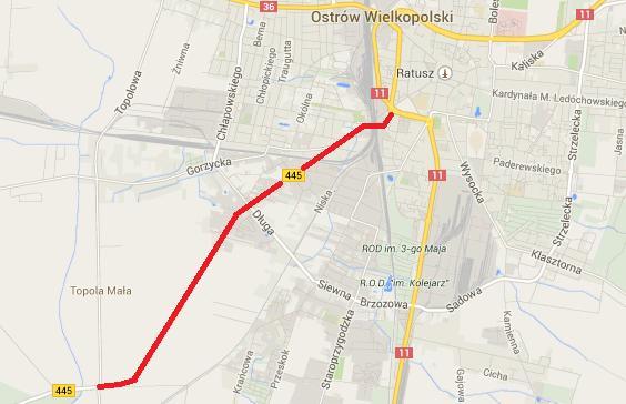 25. DROGA WOJEWÓDZKA NR 445 OD KM 8+200 DO KM 10+900 ORAZ OD KM 10+900 DO KM 12+800 25.1. Część opisowa 25.1.1. Opis obszaru objętego Programem Analizowane odcinki DW 445 znajdują się w województwie wielkopolskim w powiecie ostrowskim.