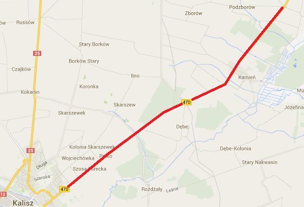 28. DROGA WOJEWÓDZKA NR 470 OD KM 45+400 DO KM 58+400 28.1. Część opisowa 28.1.1. Opis obszaru objętego Programem Analizowane odcinki DW 470 znajdują się w województwie wielkopolskim w powiecie kaliskim.