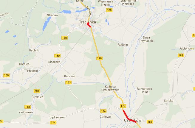 Odcinek II. CZĘŚĆ SZCZEGÓŁOWA PROGRAMU DROGI WOJEWÓDZKIE 1. DROGA WOJEWÓDZKA NR 178 OD KM 28+800 DO KM 29+800 ORAZ OD KM 44+100 DO KM 47+400 1.1. Część opisowa 1.1.1. Opis obszaru objętego Programem Analizowane odcinki DW 178 znajdują się w województwie wielkopolskim w powiecie czarnkowsko-trzcianeckim.