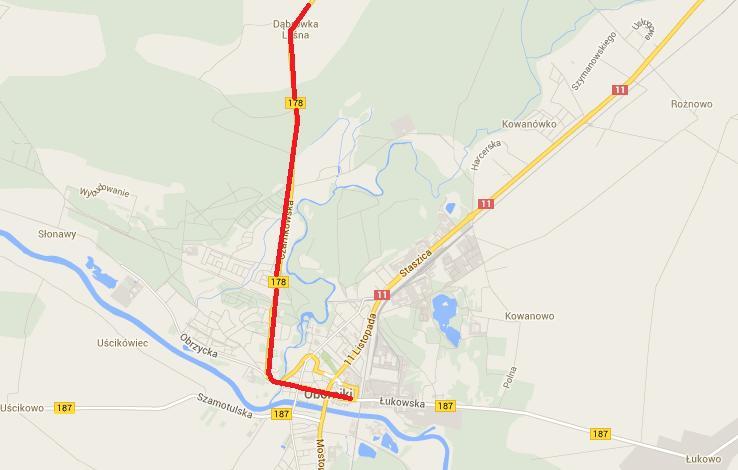 Odcinek 2. DROGA WOJEWÓDZKA NR 178 OD KM 81+300 DO KM 86+500 2.1. Część opisowa 2.1.1. Opis obszaru objętego Programem Analizowany odcinek DW 178 znajduje się w województwie wielkopolskim w powiecie obornickim na terenie gminy Oborniki.