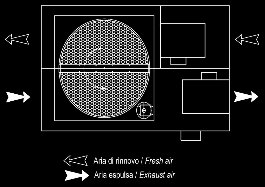 ZRAČNI FILTER: nalazi se unutar uređaja, lako se skida sa strane. Izrađen od reciklirajućih materijala, čisti se pranjem vodom (efikasnost EU3).