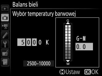 3 Wybierz wartość dla osi barw zielonejmagenty.