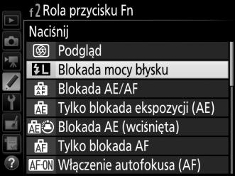 Blokada mocy błysku Ta funkcja służy do blokowania mocy błysku, pozwalając na ponowne komponowanie zdjęć bez zmiany mocy błysku i zapewniając, że moc błysku jest odpowiednia dla fotografowanego
