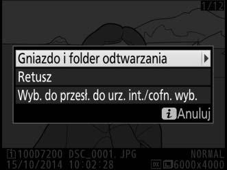 Przycisk i Naciśnięcie przycisku i podczas odtwarzania w widoku pełnoekranowym lub w widoku miniatur powoduje wyświetlenie opcji wymienionych poniżej.