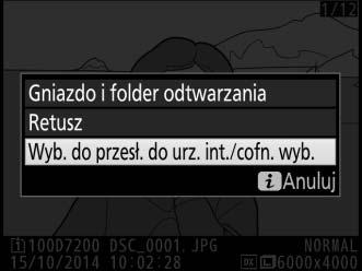 Wybieranie zdjęć do przesłania Postępuj zgodnie z opisem poniżej, aby wybrać zdjęcia do przesłania do urządzenia z dostępem do sieci bezprzewodowej. Filmów nie można wybierać do przesłania.