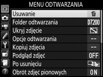 Przycisk G 2 Wyróżnij ikonę bieżącego menu. Aby wyróżnić ikonę bieżącego menu, naciśnij 4.