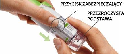 Kiedy wskaźnik dawki osiągnie koniec czerwonej skali, inhalator zablokuje się automatycznie nie można