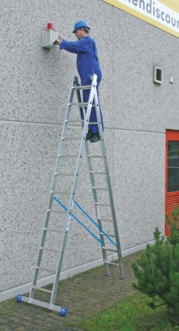 8 STABILO Professional Drabina rozstawnoprzystawna 3 Dwuelementowa, stabilna, aluminiowa drabina rozstawno-przystawna do u