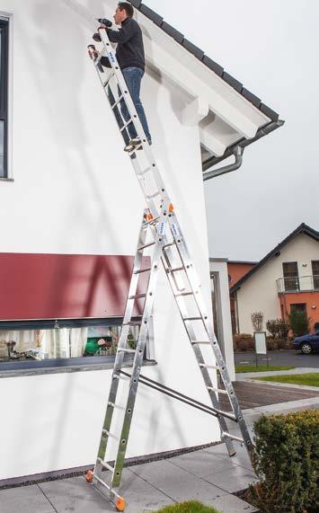 5 3 Drabina wielofunkcyjna Tribilo Trzyelementowa aluminiowa drabina wielofunkcyjna, do u ytku jako drabina przystawna, rozsuwana i wolnostoj¹ca z
