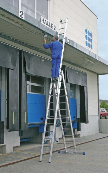 8 STABILO Professional Drabina wielofunkcyjna Trzyelementowa aluminiowa drabina wielofunkcyjna, do u ytku jako drabina przystawna, rozsuwana i wolnostoj¹ca z wysuwanym elementem.