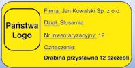 Naklejka kontrolna + do potwierdzania przeprowadzonych kontroli rusztowañ jezdnych Naklejka kontrolna + do potwierdzania przeprowadzonych kontroli drabin i schodków Regularna kontrola na podstawie