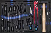 Zestaw kluczy typu TORX 4 klucze oczkowe h e 609-E 6 x E 8 E 10 x E 12 E 14 x E 18 E 20 x E 24 10 śrubokrętów hj N 803-T 6 T 7 T 8 T 9 T 10 T 15 T 20 T 25 T 27 T 30 5 kluczy nasadowych h 6 e 850-E 4