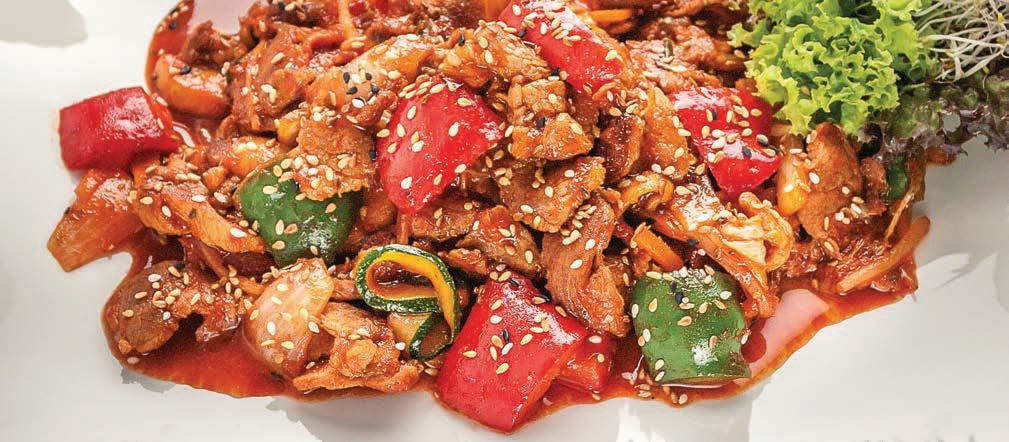DUEGI BULGOGI DANIA GOR CE MAIN COURSES 15 DUEGI BULGOGI (250g) Smażone kawałki wieprzowiny z