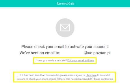 8. Po zakończeniu procesu rejestracji zostanie wyświetlony komunikat o konieczności aktywacji konta i potwierdzenia adresu e-mail wprowadzonego podczas procesu rejestracji.