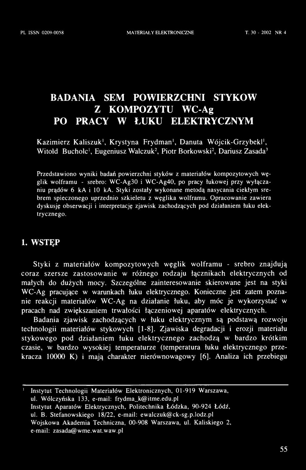 PL ISSN 0209-0058 MATERIAŁY ELEKTRONICZNE T.