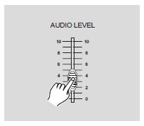 OBSŁUGA (ciąg dalszy) 1. Używamy wbudowanego mikrofonu lub podłączamy źródło dźwięku do jacka Audio RCA. 2. Wybieramy program tak jak to opisano powyżej. 3.
