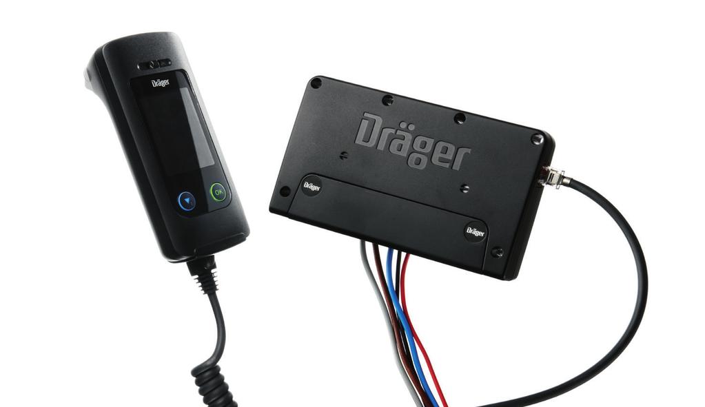 Dräger Interlock 5000 Blokada alkoholowa Dräger Interlock 5000 to urządzenie do pomiaru stężenia alkoholu w wydychanym powietrzu, połączone z immobilizerem.