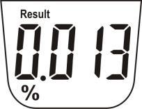 Note: a) In order to obtain a more credible result it is recommended: - to make sure that the display shows 0.000 result, when there is no breath sample, - to repeat the measurement 2 or 3 times.