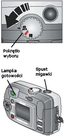 2. WYKONYWANIE ZDJĘĆ Aparat jest gotowy do wykonania zdjęcia zaraz po włączeniu, bez względu na wybrany tryb pracy (Review, Share, Setup). (W trybie Video aparat nagra film.