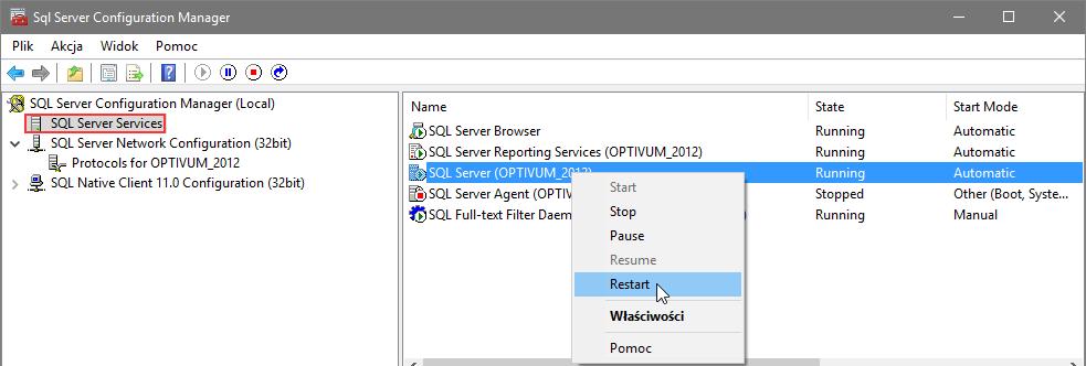 Instalacja i konfiguracja Microsoft SQL Server 2012 Express 12/13 7. Zamknij program SQL Server Configuration Manager.