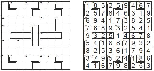 KILLER SUDOKU Obowiązują zasady klasycznego sudoku.