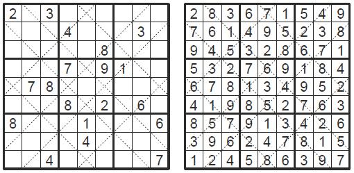 16. ARGYLE SUDOKU Obowiązują zasady klasycznego sudoku.