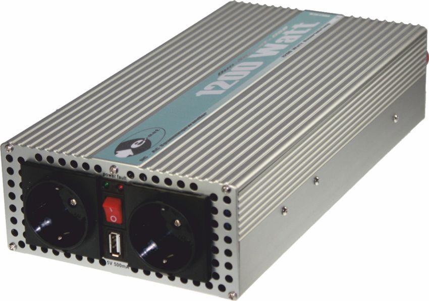 Przetwornica 24 V DC/230 V AC 50 Hz - moc trwała 1.200 W,moc maksymalna 2.