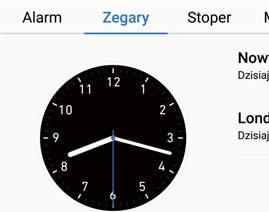 Narzędzia Zegar globalny Konfigurowanie zegara globalnego Zegar globalny pozwala śledzić aktualną godzinę w różnych miastach na całym świecie. 1 Otwórz ekran Zegar.
