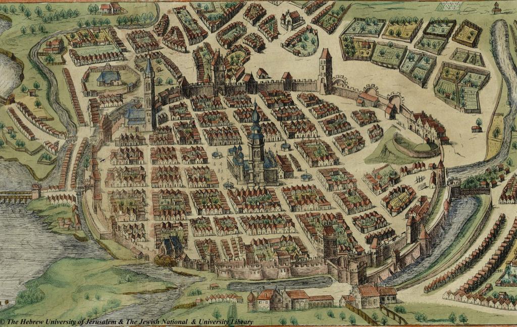 Zadanie izoperymetryczne i stare plany miast Źródło: Braun, Hogenberg, Civitates Orbis Terrarum, 1572