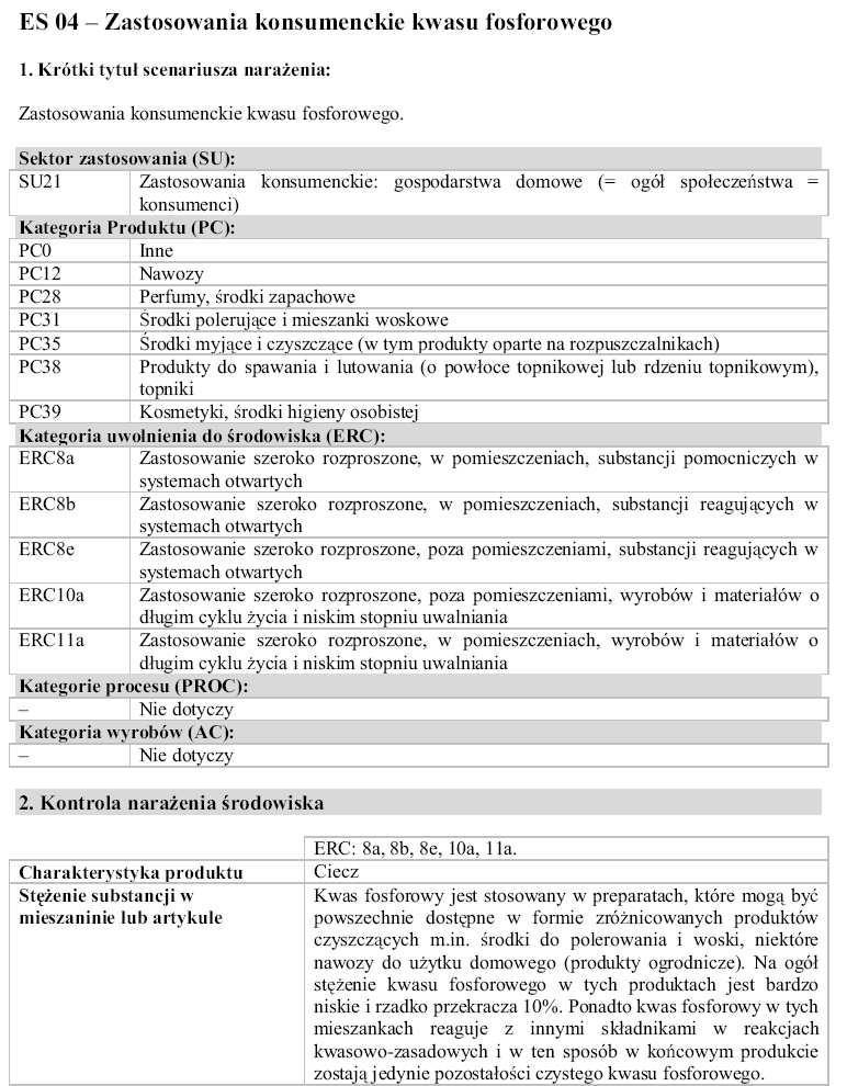ZAŁĄCZNIK NR 1 SCENARIUSZ NARAŻENIA