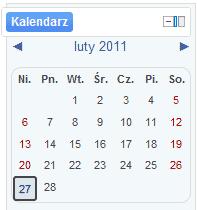 Uzyskane wyniki z poszczególnych kursów e-learning 2.5. Kalendarz Kalendarz jest kolejną z funkcjonalności udostępnionej platformy e-learningowej.