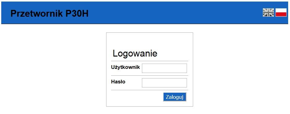 2 5..2.2. Wybór użytkwnika WWW Przetwrnik psiada dwa knta użytkwnika dla serwera WWW zabezpieczne indywidualnymi hasłami: użytkwnik: admin, hasł: admin - dstęp d knfiguracji i pdglądu parametrów