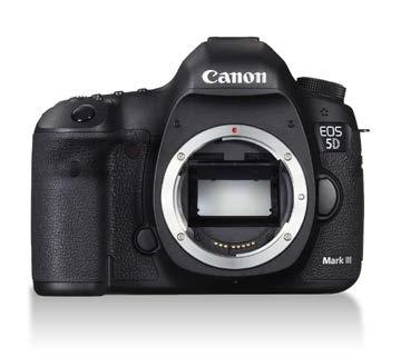 2 Aparat Canon EOS 5D Mark III Matryca światłoczuła o rozmiarze pełnej klatki i rozdzielczości 22,3 megapikseli 61-punktowy AF Seria zdjęć z szybkością 6 kl.