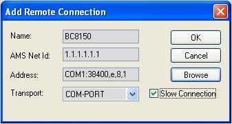 W oknie Add Remote Connection okreslić parametry połączenia.