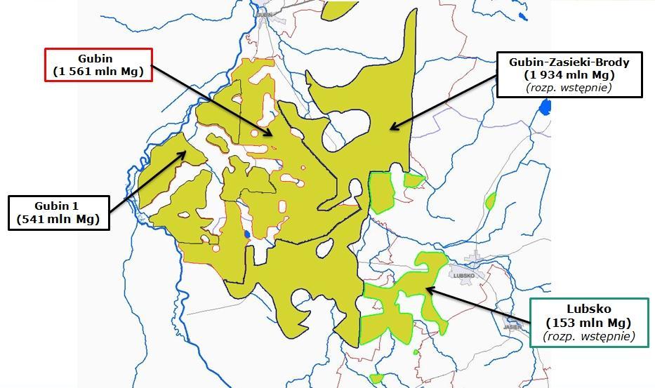 30 Z. Kasztelewicz, M. Zajączkowski, M. Sikora Rys. 1. Lokalizacja złóż węgla brunatnego w rejonie gubińskim Fig. 1. Location of lignite deposits in Gubin region Tab. 1. Zasoby bilansowe złóż gubińskich wg dotychczasowych dokumentacji geologicznych [Bogacz i in.