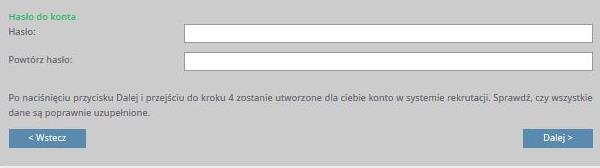 Hasło musi składać się co najmniej z 8 znaków, w tym: wielkich liter: 1, małych liter: 1 oraz cyfr lub znaków specjalnych: 1.