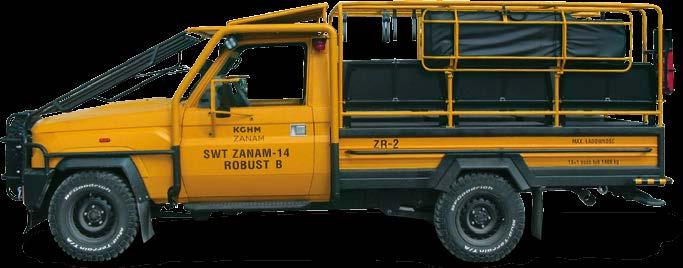 SAMOJEZDNE WOZY TRANSPORTOWE 06 I SWT ZANAM 14 ROBUST B Samojezdne wozy transportowe SWT przeznaczone są do różnego rodzaju prac transportowych i montażowych w kopalniach.