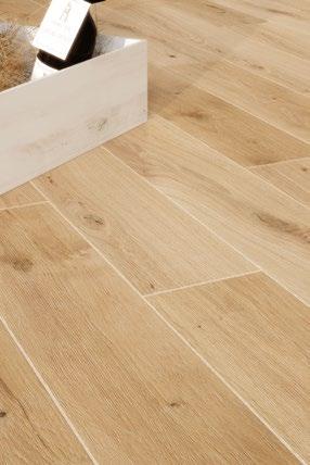 Rustykalne płytki Classic Oak beige, z naturalnymi pęknieciami i sękami tworzą