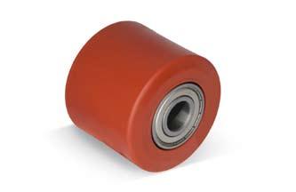 BS-6204 Koła i rolki do wózków paletowych Wheels and rollers for pallet trucks Rolka serii PPUPO, poliuretanowa, piasta poliamidowa Roller series PPUPO, polyurethane tyres, nylon rim 82 mm - 15 / +