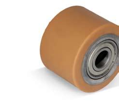 BS-6204 Koła i rolki do wózków paletowych Wheels and rollers for pallet trucks Rolka serii SPU, poliuretanowa, piasta stalowa Roller series SPU, polyurethane tyres, steel rim 82 mm - 15 / + 80 C 500