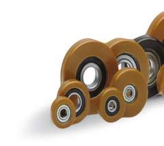 Rolki prowadzące, koła podporowe i napędowe do dużych obciążeń Guide rollers, heavy duty load and drive wheels Rolka prowadząca serii WUDP, poliuretanowa, łożysko kulkowe Guiding roller series WUDP,