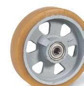 Rolki prowadzące, koła podporowe i napędowe do dużych obciążeń Guide rollers, heavy duty load and drive wheels Koło do dużych obciążeń serii VKLK, VULKOLLAN, piasta żeliwna Heavy duty wheel series