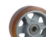 Rolki prowadzące, koła podporowe i napędowe do dużych obciążeń Guide rollers, heavy duty load and drive wheels Koło do dużych obciążeń serii VKXK, VULKOLLAN, piasta żeliwna lub stalowa Heavy duty