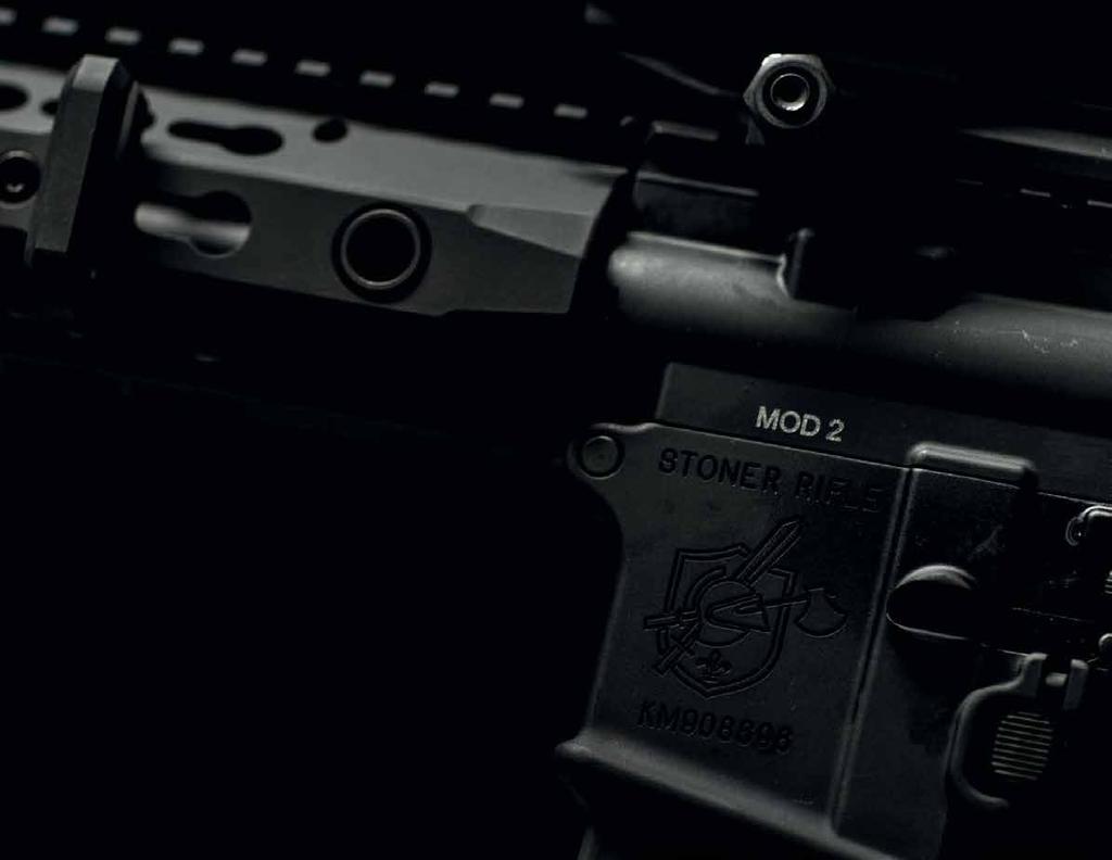 SR -15 E3 CARBINE MOD 2 SR -15 E3 CARBINE MOD 2 SR-15 Knights armament company 3-palczasty tłumik płomienia 5,56 mm: Ulepszony model tłumika płomieni odsuwa strefę powtórnego spalania gazów