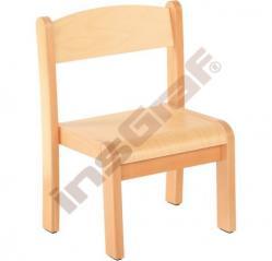 18 mm w kolorze pomarańczowym. Tylne nóżki krzesełka są delikatnie odchylone do tyłu, co zapewnia stabilność krzesełka.