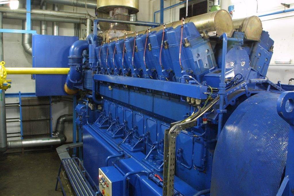 Utylizacja metanu z odmetanowania pierwsza instalacja 1997rok KWK Krupiński Skojarzony układ energetyczny w KWK Krupiński Dane techniczne silnika