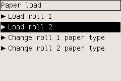 3. Zaznacz pozycję Load roll 2 (Załaduj rolę 2) i naciśnij przycisk Select (Wybór). 4.