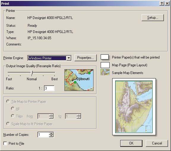wydruku ArcMap; określa liczbę pikseli użytych w dokumencie mapy do utworzenia pliku wysyłanego do drukarki.