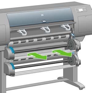 3. Zaznacz pozycję Paper load (Ładowanie papieru) i naciśnij przycisk Select (Wybór). 4. Zaznacz pozycję Load roll 1 (Załaduj rolę 1) i naciśnij przycisk Select (Wybór). 5.